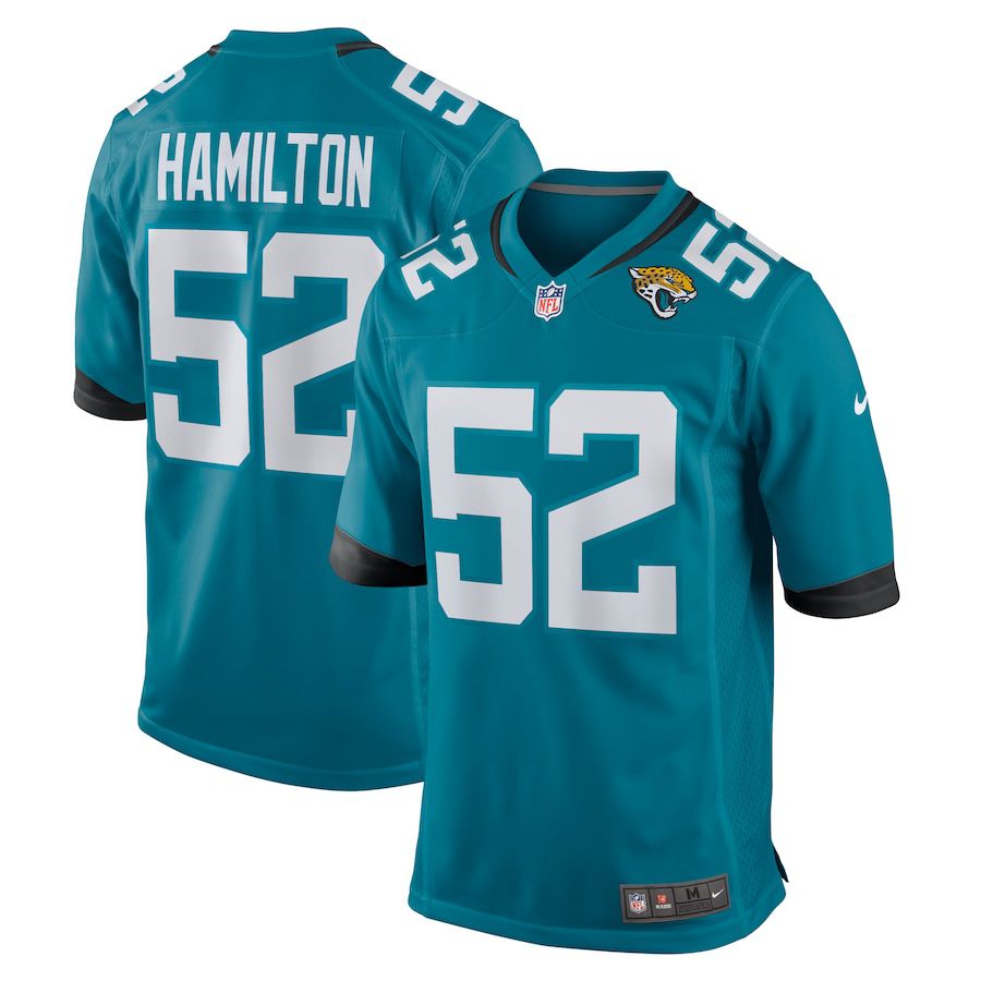 Men Jacksonville Jaguars #52 DaVon Hamilton Nike Green Game NFL Jersey->jacksonville jaguars->NFL Jersey